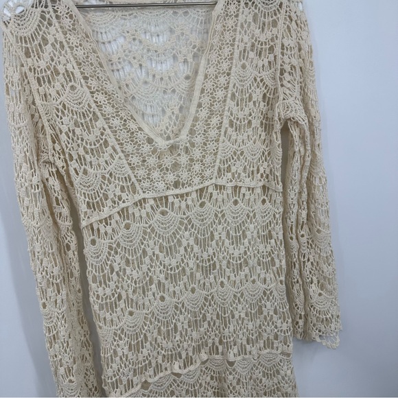 Vintage Y2K Boho Lace Duster Blouse Size Medium Fairycore Whimsical Early 2000s - Picture 3 of 8